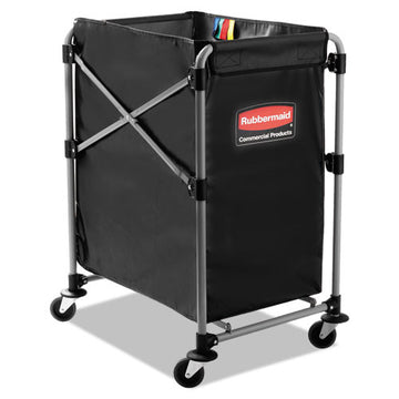 Rubbermaid® Commercial Collapsible X-cart, Steel, Four Bushel Cart, 20.33w X 24.1d X 34h, Black-silver freeshipping - TVN Wholesale